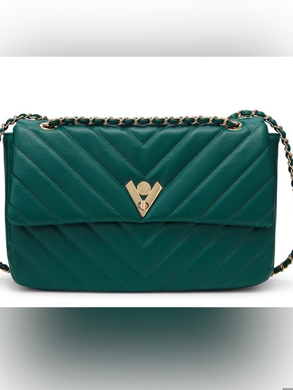Valentino orlandi EverGreen Quilted Chain Shoulder Bag! New!